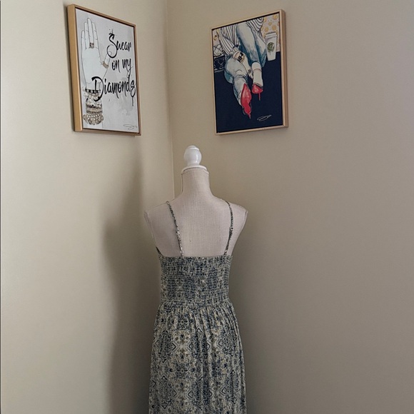 New Angie Green and White Patterned Maxi Dress - Picture 10 of 16